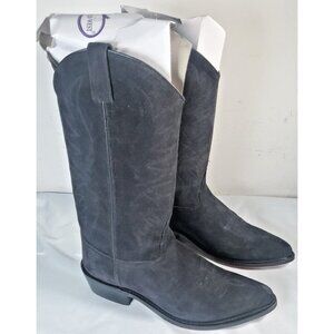Old West Black Suede Leather Cowgirl Western Boots Women Size 10 NEW